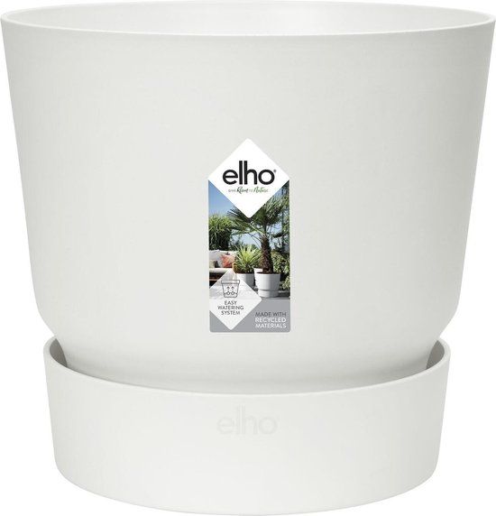 Elho Greenville Rond 14 - Bloempot voor Buiten - Ø 14 cm - Wit