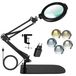 OEM 12 LED-loep met standaard, 13,2 cm, 5 kleurmodi, dimbaar, bureaulamp met klem