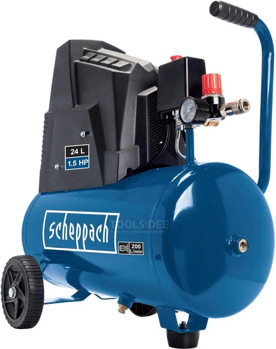 Scheppach Compressor HC30o 24L - Bandenpomp - Olievrij - 8 bar