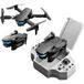 Ky910 Drone pliable avec double caméra 4K, 2 batteries, autonomie de 12 min, Noir
