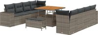 vidaXL Tuinbank Set 11-delig Polywood Grijs