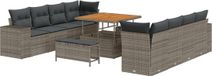 vidaXL Banc de jardin 11 pièces Polywood gris
