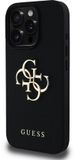 Guess étui pour iPhone 16 Pro Max - Grained Big 4G Logo Small Classic Logo - Noir