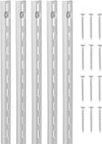 VEVOR Plankzuilen, verstelbare plankhouders van roestvrij staal, inzetstukken voor kolomstrips met 40 schroeven, voor wandplanken, kast, 990 x 17,6 x 10,5 mm, 10 stuks