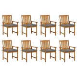 VidaXL Chaise de jardin Assise capitonnée Acacia Bois Gris