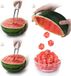 Unyqoos® Watermeloen snijder – multifunctionele fruitsnijder van roestvrij staal 304 met een getande snijmes, draagbaar en vaatwasmachinebestendig, geschikt voor papaya, dragonfruit en cantaloupe