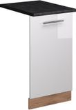 Vicco Fame-Line Vaatwasserfrontpaneel – 45 cm, Wit Hoogglans/Goudkleurig Eiken