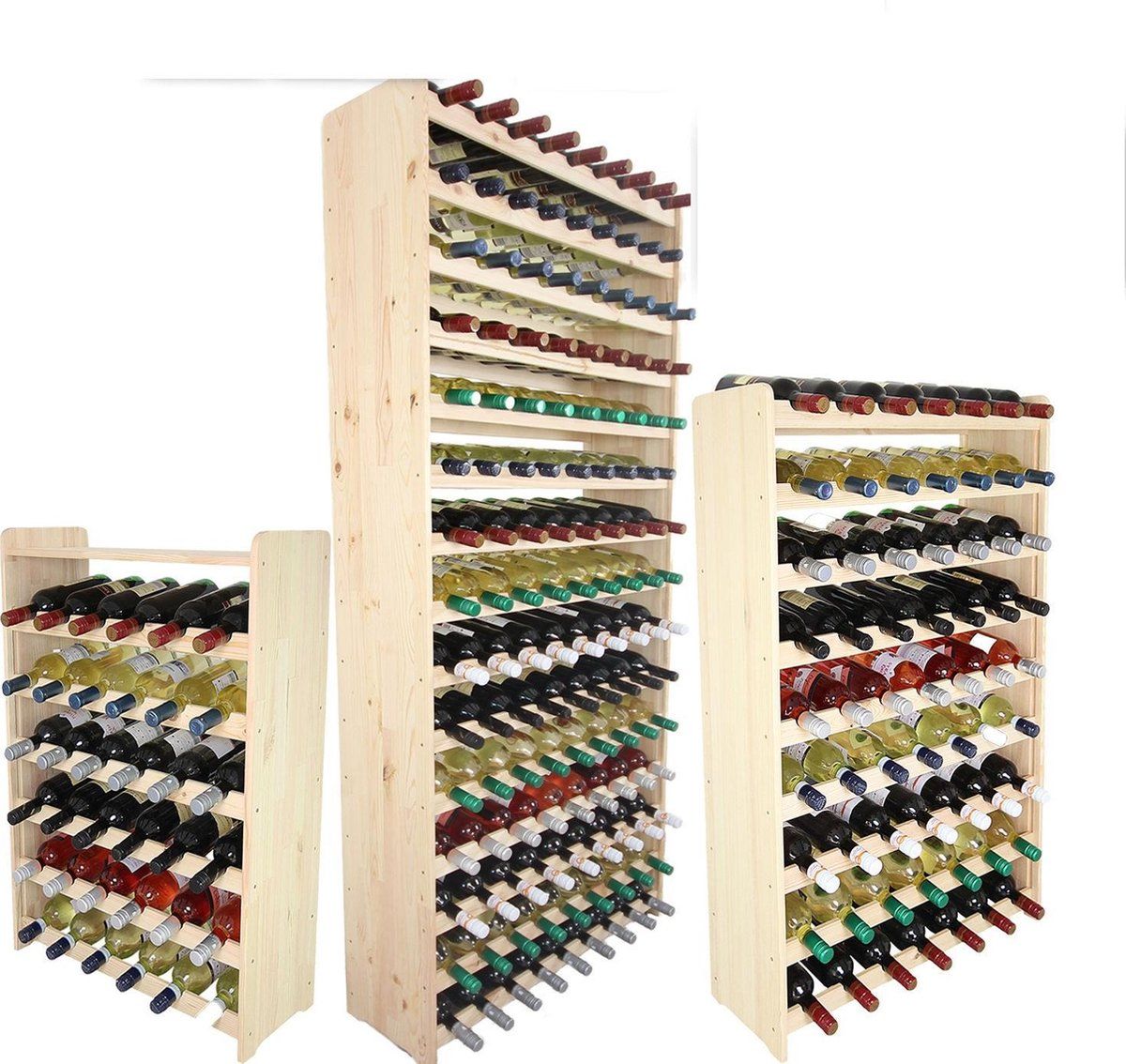 SMH LINE Wijnrek - 42 flessen - Hout - 91x63x26 cm - Flessenrek