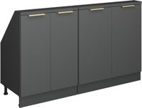 Vicco Rion Kastenset voor schuine wand – 140 cm Set van 2 Antraciet-goud