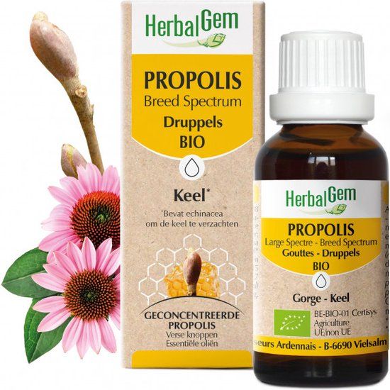 Herbalgem Propolis Breed Spectrum Keel Bio 50 ml druppels