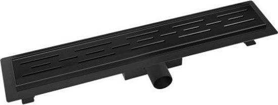 Wiesbaden Douchegoot - Met Flens & Rooster - 60 x 7 cm - Mat Zwart