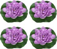 Merkloos / Sans marque Drijvende kunst waterlelie bloemen - 4x - paars - D18 cm - Vijver decoratie - Nep bloemen - Waterlelies