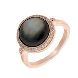 Orphelia ZR-7367/52 - Ring Round - Zilver 925 Rosékleurig - Zirkonia / Parelmoer - Maat 52