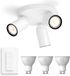 Philips Hue Pongee Opbouwspot (Wit) - Warmwit Licht - Incl. Hue Dimmer Switch - Plafondspot met 3 Lichtpunten - GU10 - Hue White