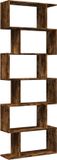 vidaXL Kamerscherm / Boekenkast 6-laags 70x24x193 cm Hout Gerookt Eik