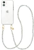 xoxo Wildhearts siliconen hoesje - Geschikt voor iPhone 12 - Pearlfection - Telefoonhoesje - Hoesje met koord - Parelketting - lang telefoonkoord - Transparant hoesje (lange variant)