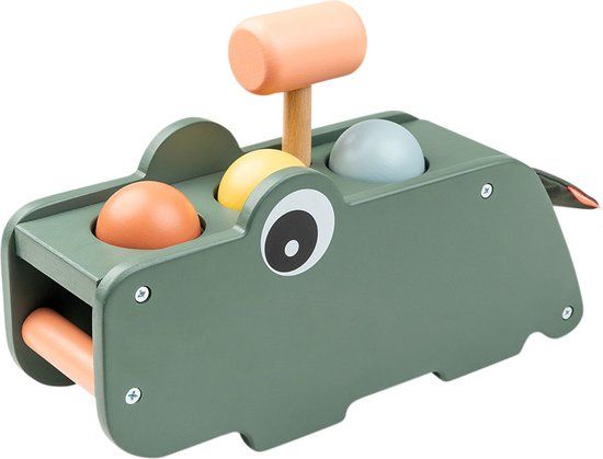 Done By Deer Hammer Board Croco Green - Educatief Spel - Hout - 12+ Maanden
