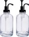 XIVADA Koffiesiroop dispenser met Pompje - 500 ML - Glas - Zwart - Set van 2