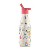 Cool Bottles - Thermische Kinderfles - Roestvrijstalen Waterfles - 350 ml - Messy Robots - Koude dranken 36 uur en warme dranken 18 uur - Afwerking met reliëflak - BPA vrij