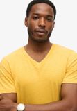 Superdry - Slub-T-shirt met V-hals en korte mouwen - Heren - Katoen - Maat M - Desert Ochre Yellow