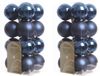 Merkloos Decoris kleine kerstballen - 32x st - donkerblauw - 4 cm - kunststof - kerstversiering