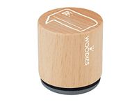 Stempel van hout en rubber, diameter 33 x 30 mm.
