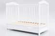Lettino Alek Baby Bed with Drawer and Teething Rails, 120x60 cm, White, Pine Wood