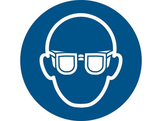 Tarifold Pictogram Oogbescherming Verplicht - 200mm - Blauw/Wit
