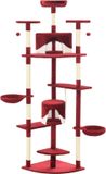 vidaXL Kattenkrabpaal met sisal krabpalen 203 cm rood en wit