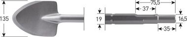 Rotec 6-kant Schopbeitel 115x400mm 6-kant ø19,0 / ø16,5x35