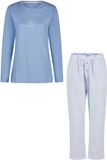 By Louise Dames Pyjama Set Lang Blauw Gestreept - Maat S