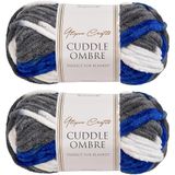Utopia Crafts Cuddle Ombre Super Chunky Chenille-garen voor breien en haken, 2 x 100 g (nachthemel, 2 x 100 g)