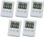WTD Deutschland Set van 5 digitale timers, alarmklokken, wit