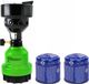 Merkloos / Sans marque Camping Camping kookstel/kookpit - metaal - groen - incl. 2x gas navulling priktank