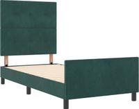 vidaXL Boxspring bed met hoofdeinde Donkergroen 90 x 190 cm Fluweel