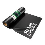 VEVOR Dekzeil van zeer sterk kunststof, 0,2 mm dik, rol dik polyethyleen zeildoek, 1,52 x 30,48 m, schilderbeschermingszeil, voor sanitaire vacuümdampscherm, multifunctioneel, zwart