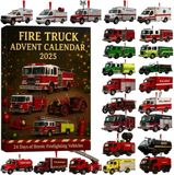 Merkloos / Sans marque Holland Connections Adventskalender 2025 - 24 dagen aftellen - Auto Adventskalender - Mini Brandweerwagen Decoraties