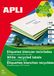 APLI 12063 - Gerecyclede permanente witte etiketten 105,0 x 29,0 mm 100 vellen