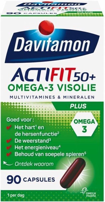 Davitamon Actifit 50 Plus Omega-3 Visolie Capsules 90st