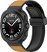 Strap-it Leren / siliconen hybrid bandje met magnetische D-buckle sluiting - lichtbruin