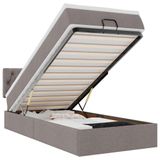 VidaXL Ottoman Bed with Mattress, Taupe, Fabric, 200x200 cm