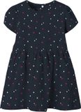 NAME IT Robe Coton biologique Manches courtes à rayures Coupe évasée Enfants 116