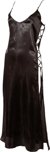 Cottelli Collection - Negligé met Veters - Zwart - L/XL - Polyester