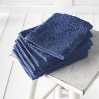 De Witte Lietaer Washandjes Helene Blue Indigo 15 x 21 cm - 6 stuks - Katoen