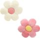 Unyqoos® Coussin d'assise et de sol en peluche en forme de fleur, lot de 2, 40 x 40 cm, peluche avec coton PP, rose/blanc – coussins décoratifs pour la maison et la voiture