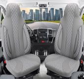 BREMER SITZBEZÜGE Maat, stoelhoezenset voor de auto, compatibel met Mazda 6 GH bestuurder en passagiers vanaf 2008-2012, set van 2, grijs