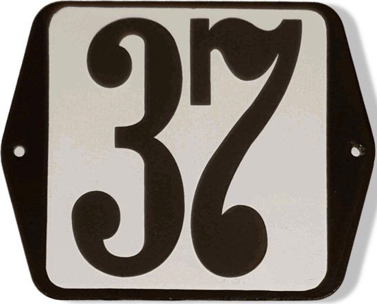 Huisnummer standaard nummer 37 - Hout - Wit - 75 cm