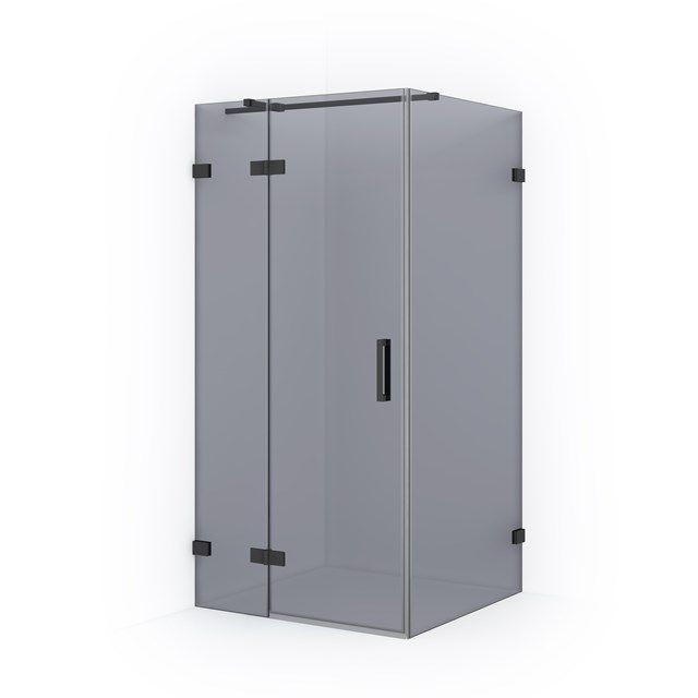 Maxaro Douchecabine Diamond 90x80cm 8mm Rookglas Veiligheidsglas Mat Zwart