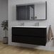 Saniclass Chaci Badkamermeubelset - 120x46x55cm - keramische wastafel wit - 2 wasbakken - 2 kraangaten - 2 lades - spiegelkast - mat zwart