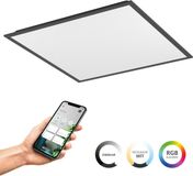EGLO connect.z Moradillo Smart LED Paneel - 59.5 x 59.5 cm - Zwart - Instelbaar RGB & wit licht - Dimbaar - Zigbee